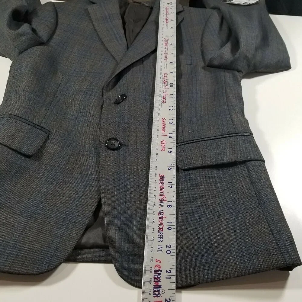 Michael Kors Boys 2-Piece Suit Size 8 Gray Blue Unhemmed Pants Formal NWT $225